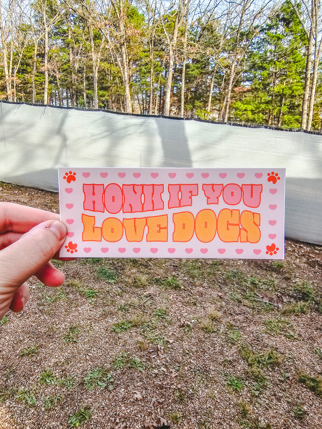 Honk If You Love Dogs Bumper Sticker ❤️