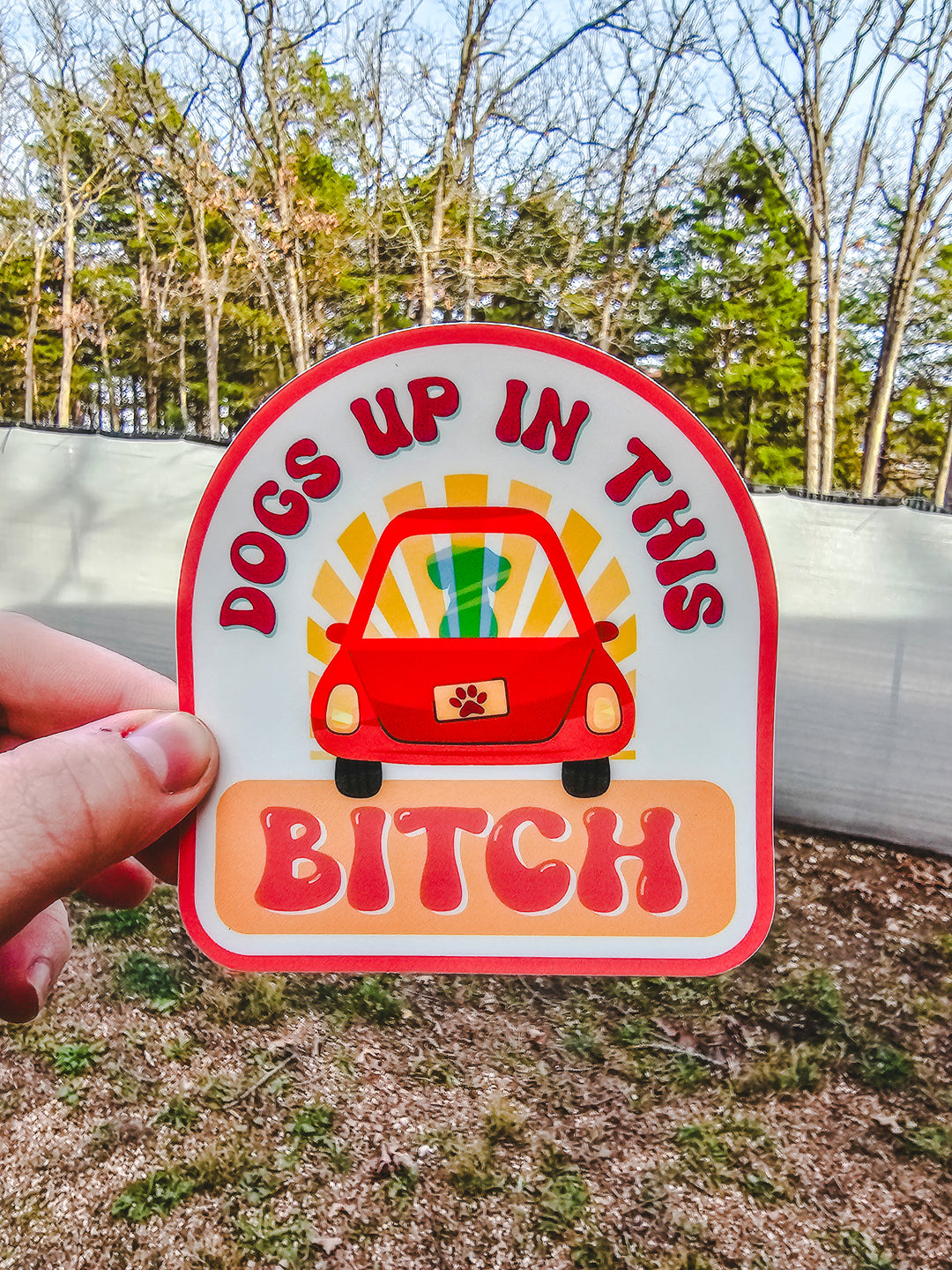 Dogs Up In This Bitch Bumper Sticker 🚗